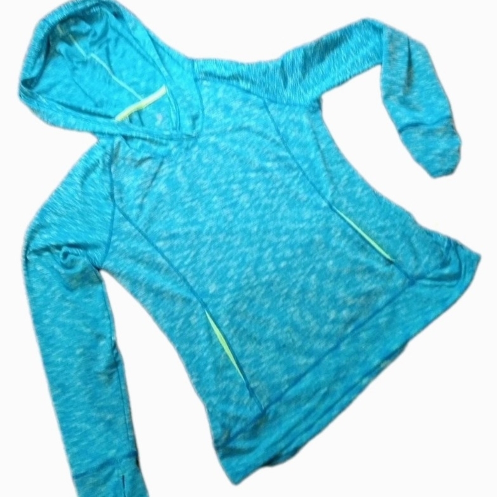 Women's Hooded Pullover Athletic/Casual Hoodie Top by Tangerine XXL Blue/Yellow